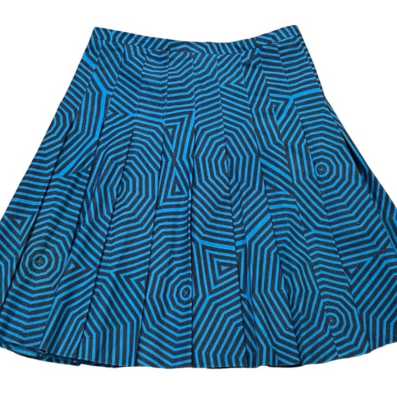 Akris Punto Fun Geometric Print Pleated Skirt - Size 6 - Picture 1 of 5